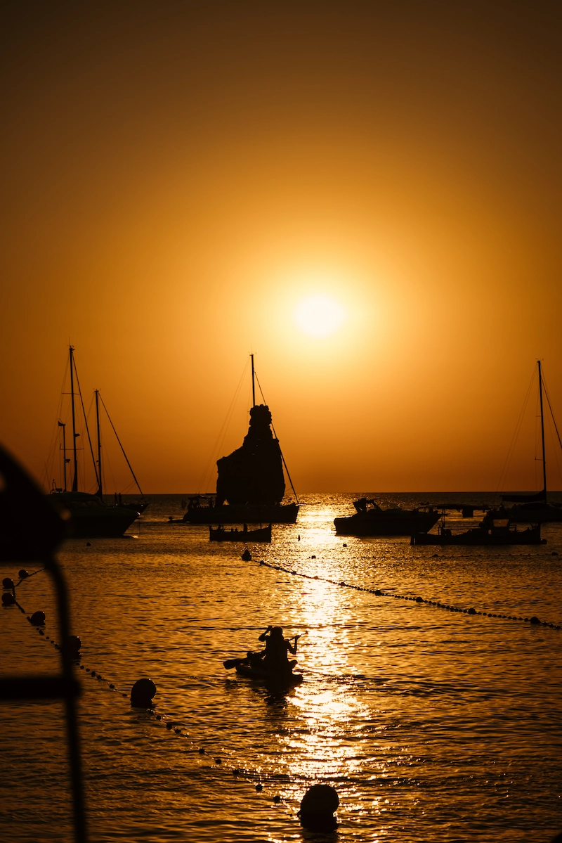 Sunset at Elements Ibiza in Cala Benirras